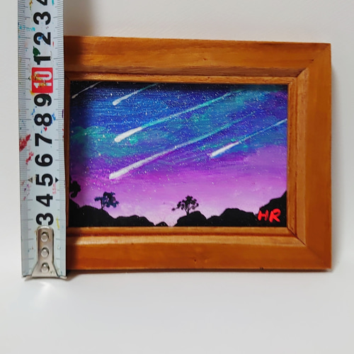 油絵 ミニ絵画額付き【流れ星】 絵画 HR 通販 11895840｜Creema