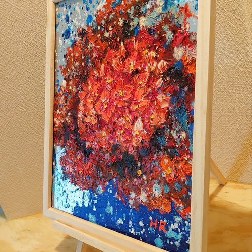 油絵 絵画【赤い紫陽花】 油絵 赤い紫陽花 絵画 HR 通販 11916618｜Creema(クリーマ)
