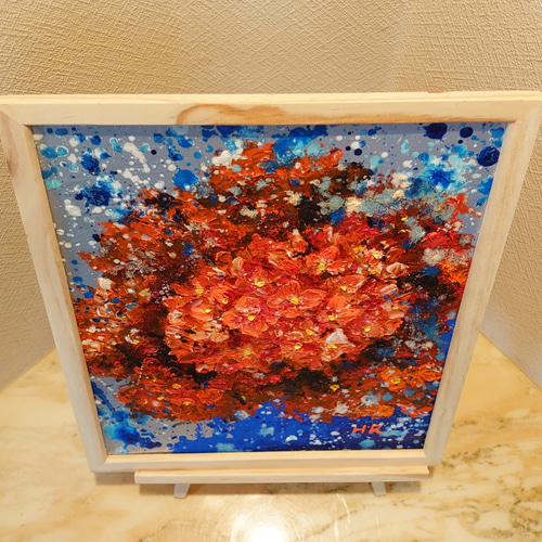 油絵 絵画【赤い紫陽花】 油絵 赤い紫陽花 絵画 HR 通販 11916618｜Creema(クリーマ)