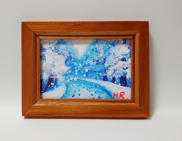 油絵 絵画【雪の道】 油絵 絵画【雪の道】