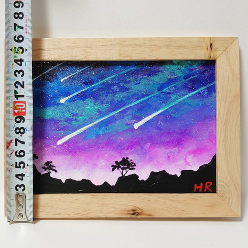 油絵 2L絵画額付き【流れ星】 絵画 HR 通販 11943944｜Creema