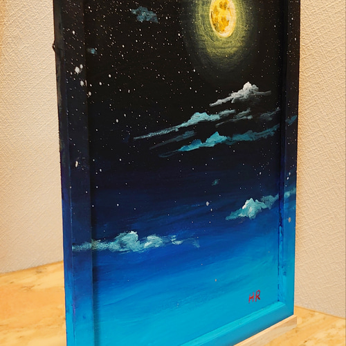 油絵 油彩 油彩画 絵 絵画 【満月の夜に月の光】 油絵 油彩 油彩画 絵 絵画 【満月の夜に月の光】 絵画 HR 通販