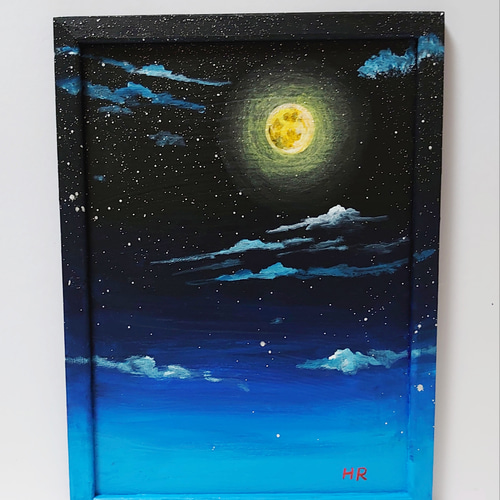 油絵 満月の夜空 絵画 HR 通販 11987222|Creema(クリーマ) 油絵 満月の夜空 絵画 HR 通販 11987222|Creema(クリーマ)