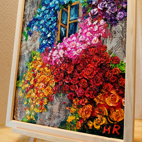 油絵 ベランダの薔薇 絵画 ＨＲ 通販｜Creema(クリーマ)