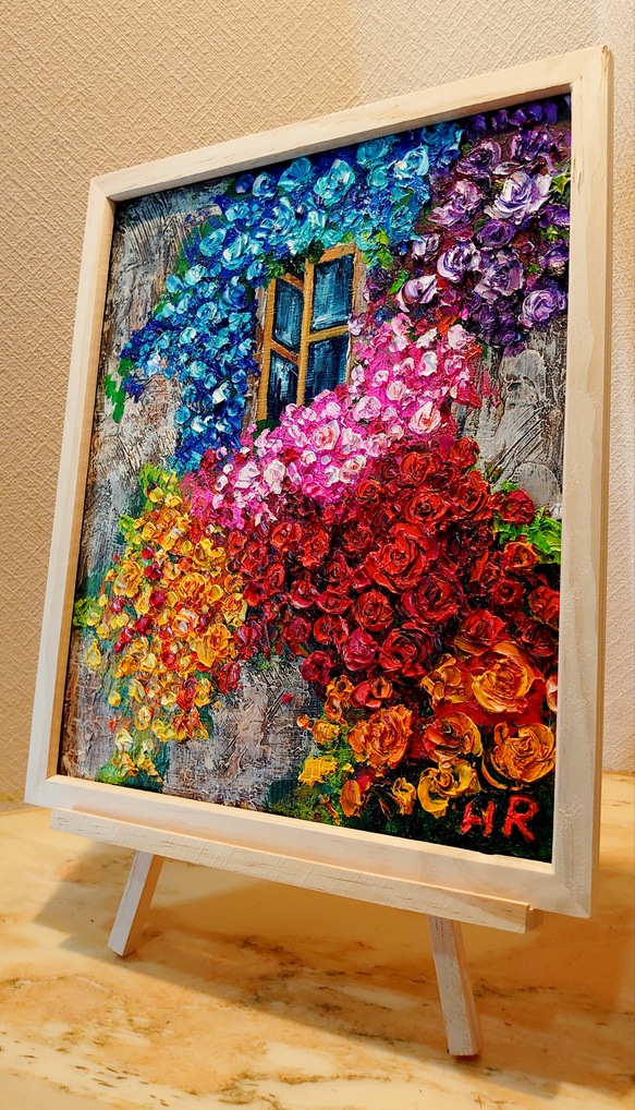 絵画　油絵　薔薇 油絵 絵画 【薔薇の盛り合わせ】 絵画 HR 通販 14356053