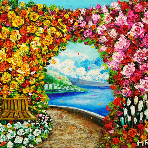 油絵 絵画【花のガーデニング】