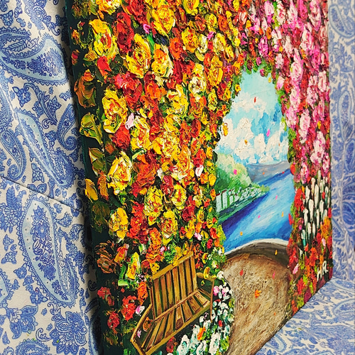 油絵 絵画【花のガーデニング】 油絵 花のガーデニング - HR | minne byGMOペパボ 国内最大級