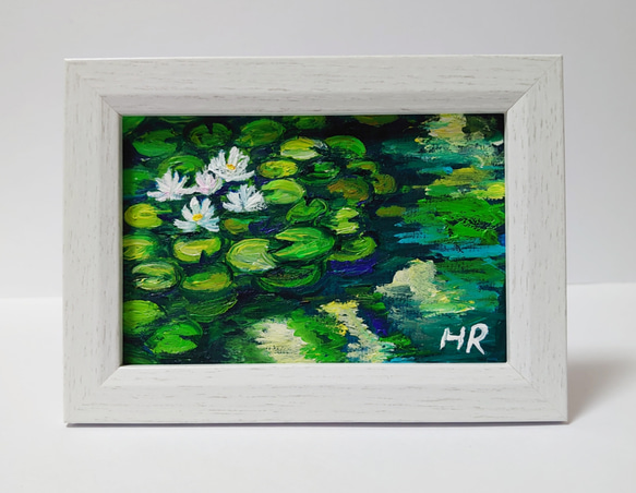 限定セール -SALE 絵画 ハガキ絵画額付き【蓮の池】 油絵 HR 12241273 通販 絵画