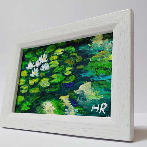 油絵 絵画【蓮の池】 油絵 絵画【蓮の池】 - メルカリ