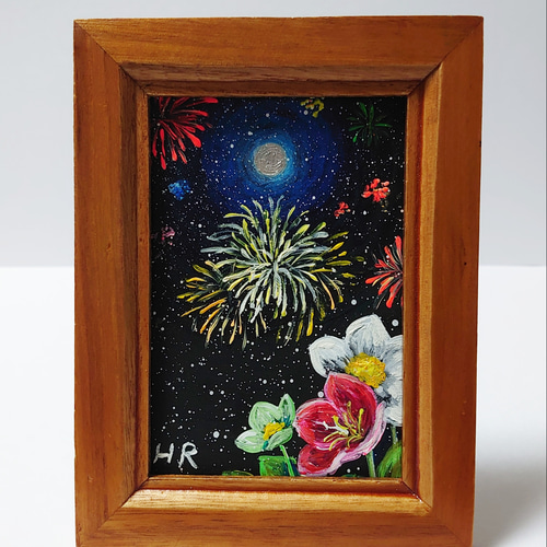 絵画 花火　油絵 油絵 油彩 油彩画 絵画 絵【花火】 | HIROSHI1990