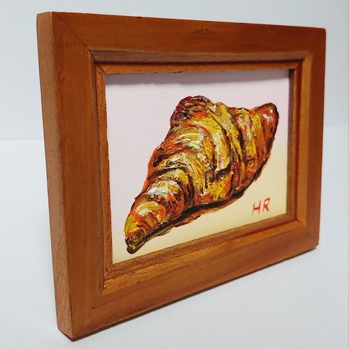 油絵 ミニ絵画額付き【クロワッサン】 絵画 HR 通販 12356878