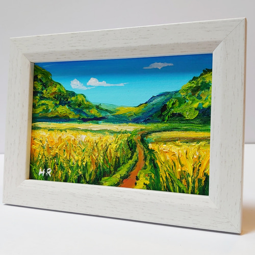 油絵 ハガキ絵画額付き【田んぼ道】 絵画 HR 通販 12421262 油絵 ハガキ絵画額付き【田んぼ道】 絵画 HR 通販 12421262