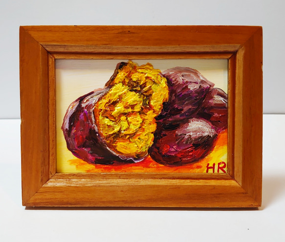 油絵 ミニ絵画額付き【サツマイモ】 絵画 HR 通販 12425423