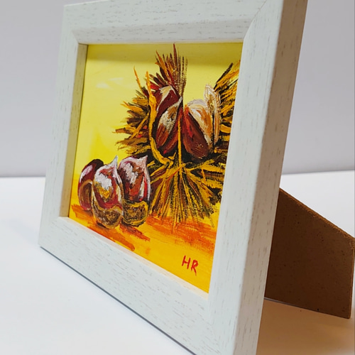 【全商品オープニング価格 特別価格】 油絵 ハガキ絵画額付き【栗】 絵画 HR 通販 12467689｜Creema 絵画