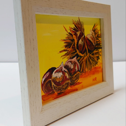 油絵 ハガキ絵画額付き【栗】 絵画 HR 通販 12467689｜Creema