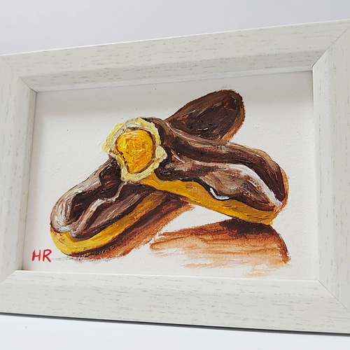 油絵 ハガキ絵画額付き【エクレア】 絵画 HR 通販｜Creema(クリーマ 
