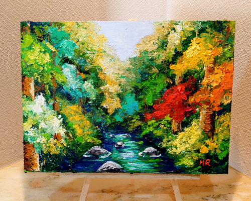 信州風景画・山岳風景画（山と桜の絵）足立一夫「八ヶ岳の春