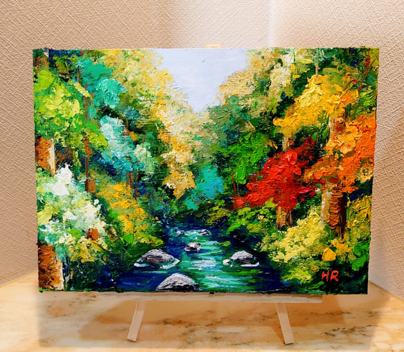 油絵 森の風景【F4号木製】 絵画 HR 通販 12618671｜Creema