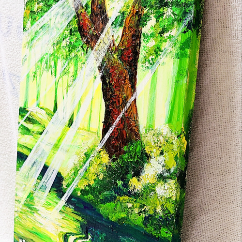 油絵 絵画【新緑の光】 油絵 新緑の光 絵画 HR 通販 12621412｜Creema(クリーマ)