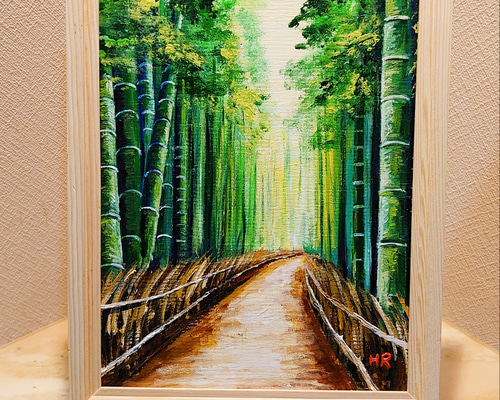 油絵 竹林 絵画 HR 通販 12624845｜Creema(クリーマ)