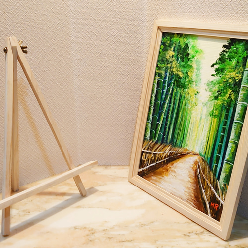 油絵 京都竹林 絵画 aya * 通販 1823961｜Creema(クリーマ)