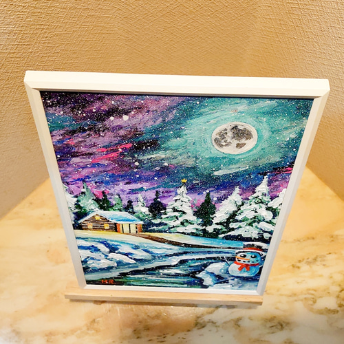 油絵 クリスマス夜に 絵画 HR 通販 12631609｜Creema(クリーマ)