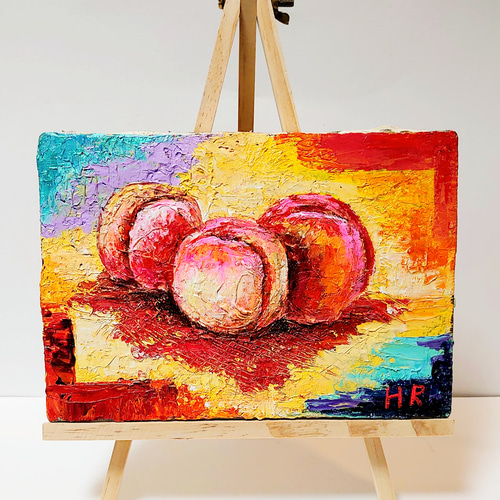 絵画　初夏の香り（桃）油絵 絵画 初夏の香り（桃）油絵 送料無料 通販 ファッション 絵画