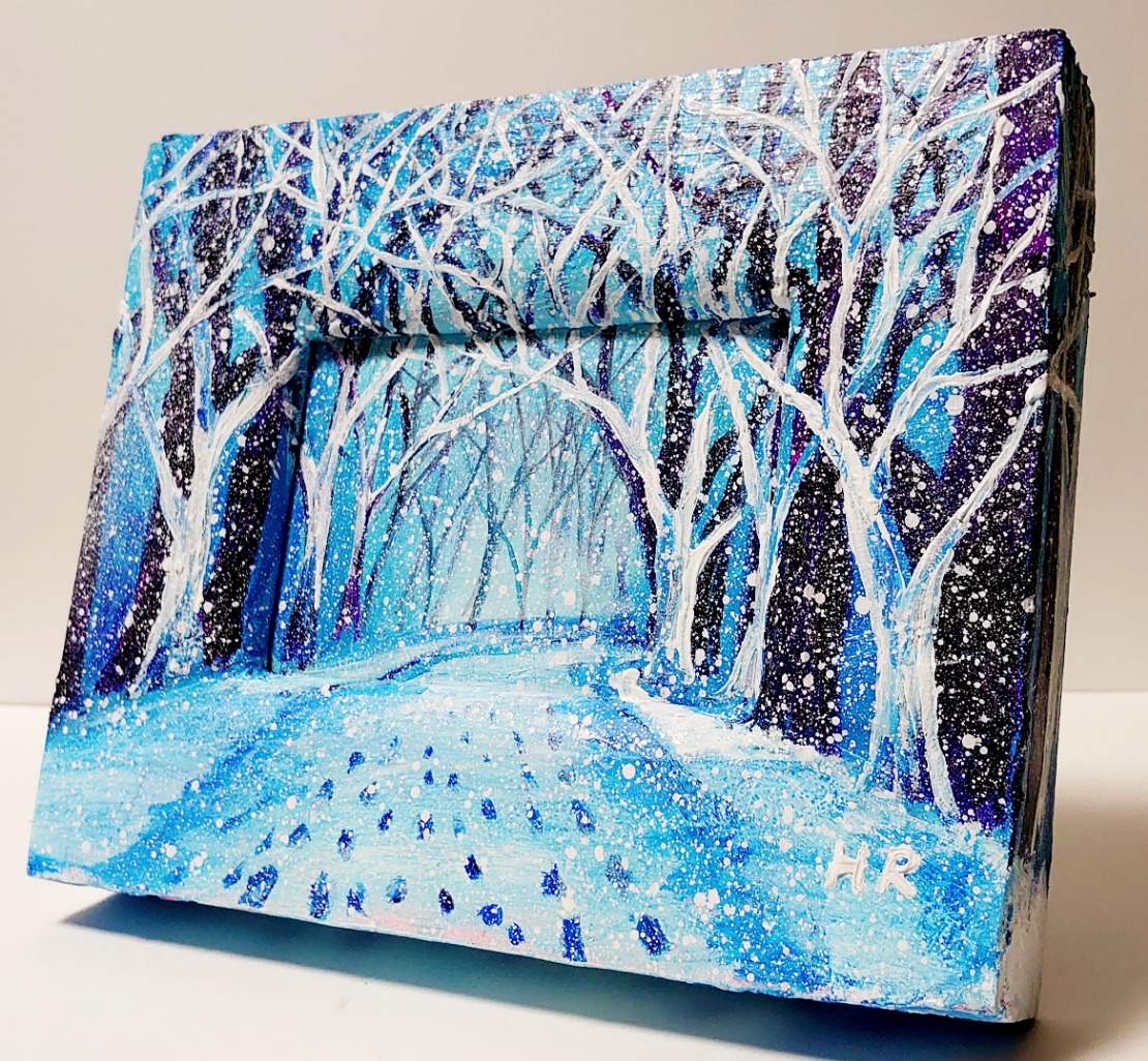 ミニ絵画 【雪の道】 絵画 HR 通販 12672157｜Creema(クリーマ)