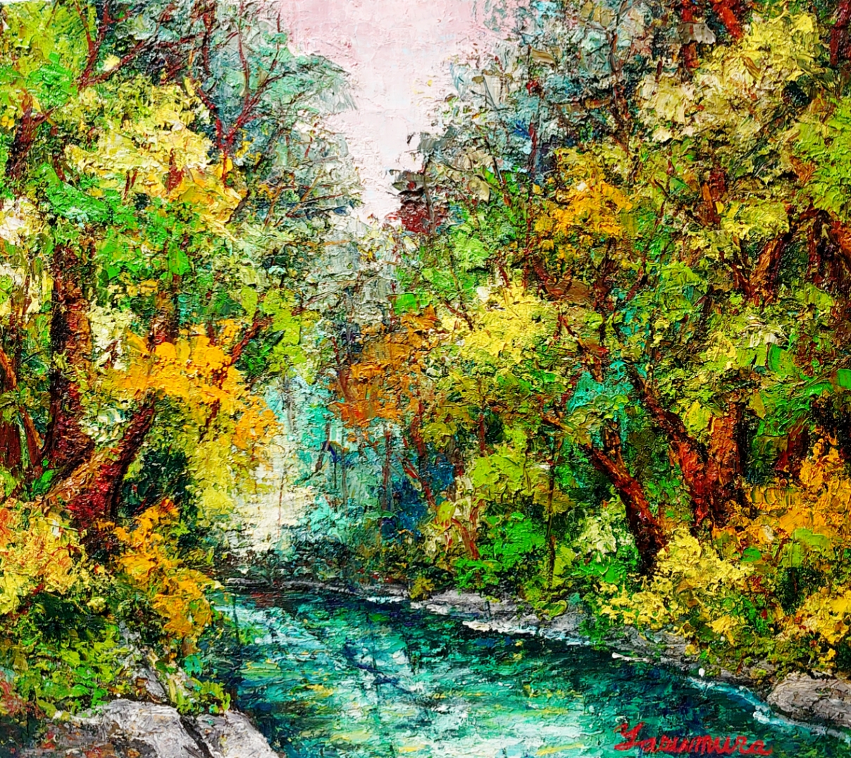 油絵 移り行く森【Ａ】 油絵 移り行く森【Ａ】