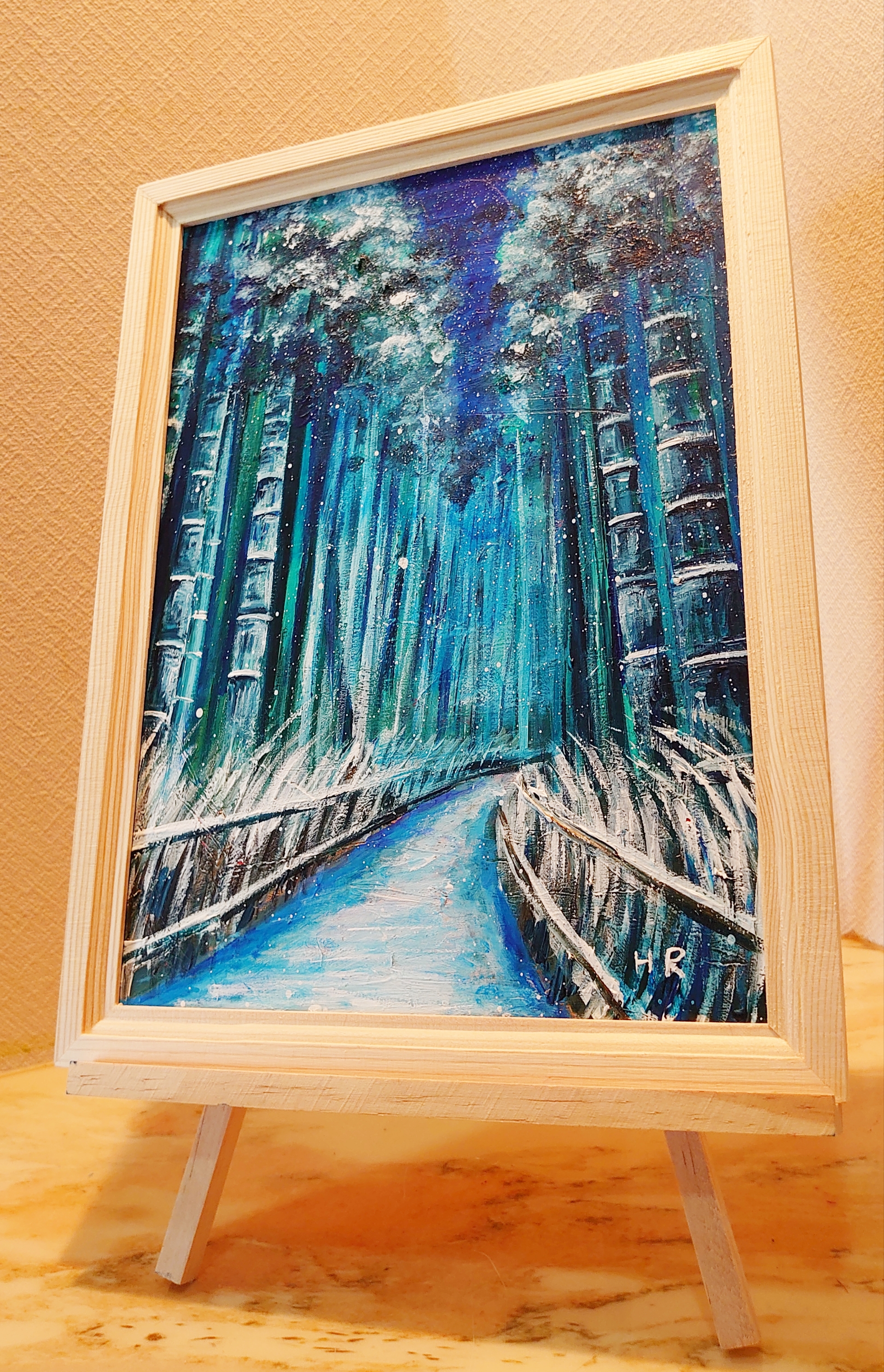 油絵 絵画【竹林】 油絵 冬の竹林 絵画 HR 通販 12694383｜Creema(クリーマ)