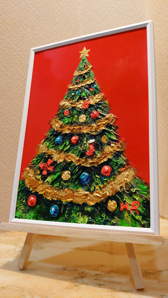 油絵 クリスマスツリー 絵画 HR 通販 12704876｜Creema(クリーマ)