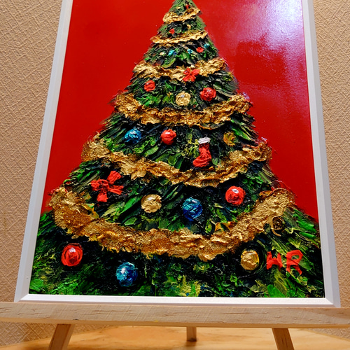 油絵 クリスマスツリー 絵画 HR 通販 12704876｜Creema(クリーマ)