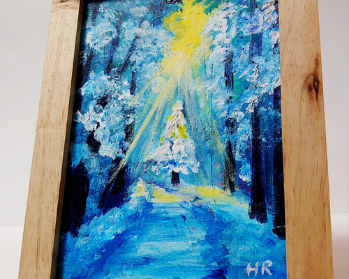 油絵 2L絵画額付き【冬の光】 絵画 HR 通販 12704886｜Creema