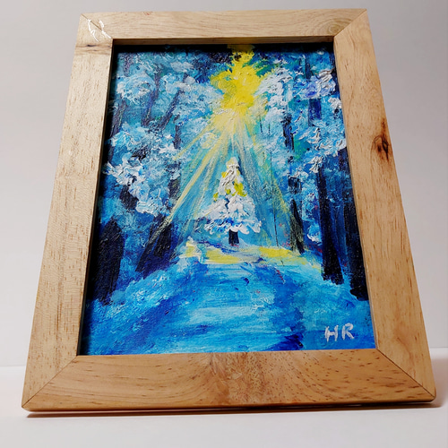 油絵 2L絵画額付き【冬の光】 絵画 HR 通販 12704886｜Creema