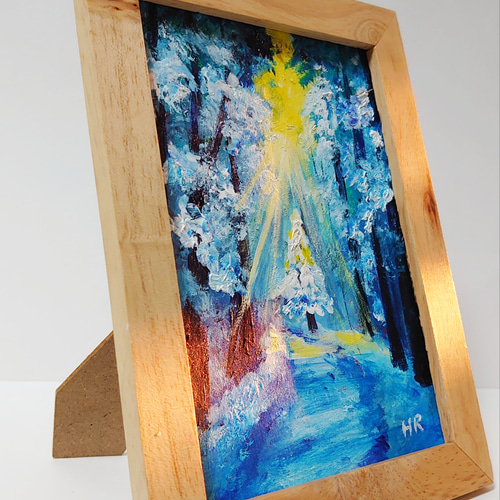 油絵 2L絵画額付き【冬の光】 絵画 HR 通販 12704886｜Creema