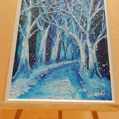 油絵 雪の林道 絵画 HR 通販 12737692｜Creema(クリーマ)