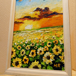 油絵 油彩 油彩画 絵 絵画 【ひまわりの楽園】 絵画 HR 通販