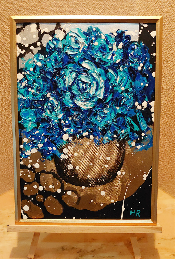 油絵 絵画【ブルーローズ】 油絵 絵画【ブルーローズ】