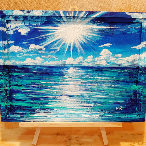 油絵 太陽と海 絵画 HR 通販 12798425|Creema(クリーマ) 油絵 太陽と海 絵画 HR 通販 12798425|Creema(クリーマ)