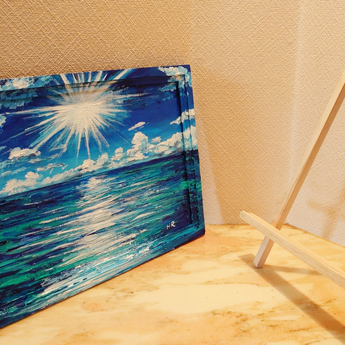 油絵 太陽と海 絵画 HR 通販 12798425|Creema(クリーマ) 油絵 太陽と海 絵画 HR 通販 12798425|Creema(クリーマ)