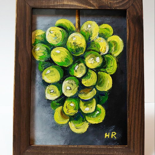 painterTMK作品 シャインマスカット　油絵　静物画　絵画　果物絵画 painterTMK作品 シャインマスカット 油絵 静物画 絵画 果物絵画
