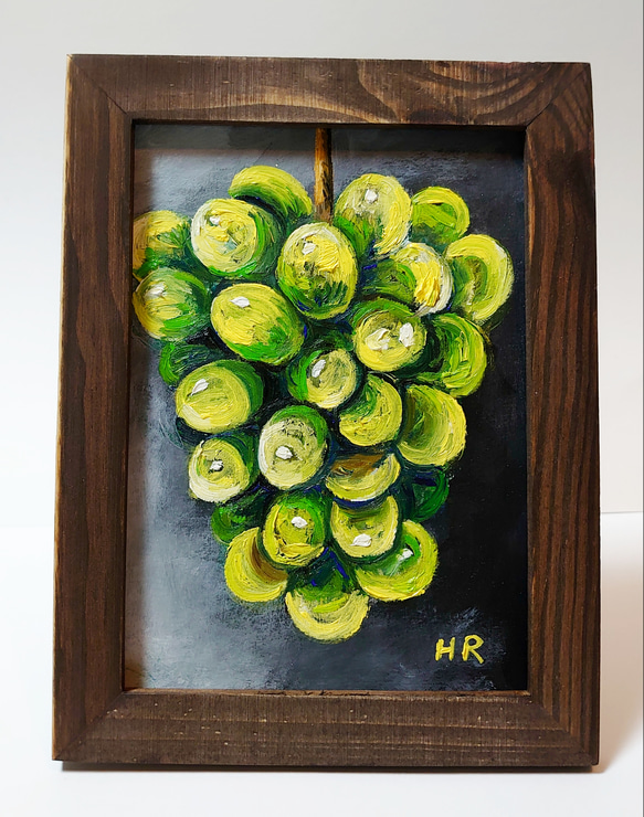 油絵 2L絵画額付き【シャインマスカット】 絵画 HR 通販 12810367