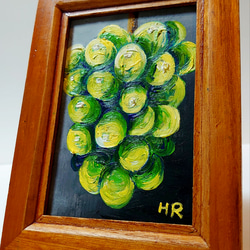 油絵 ミニ絵画額付き【シャインマスカット】 絵画 HR 通販 12811310