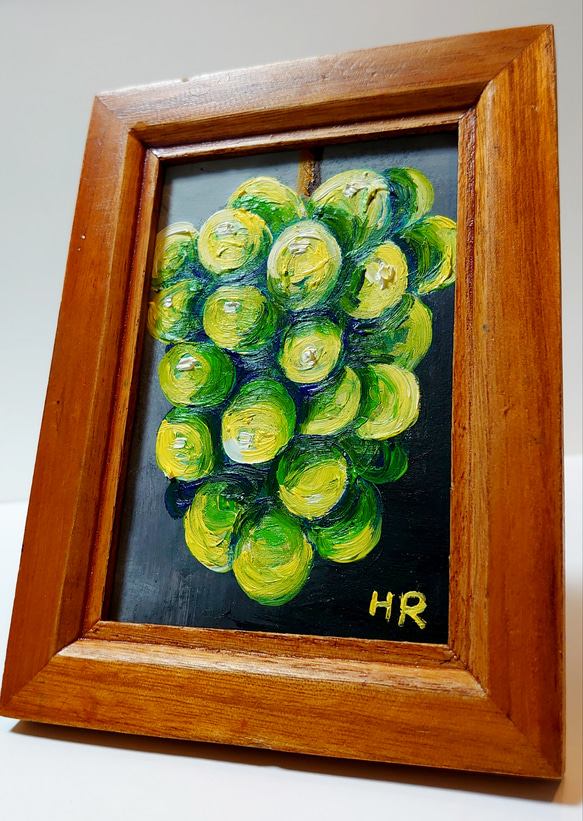 油絵 ミニ絵画額付き【シャインマスカット】 絵画 HR 通販 12811310