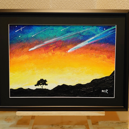 油絵 星空の彗星 絵画 HR 通販 12827788｜Creema(クリーマ)