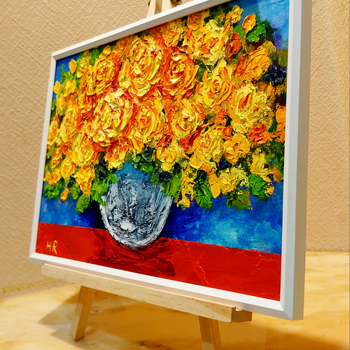 油絵 黄色花 絵画 HR 通販 12840238｜Creema(クリーマ)