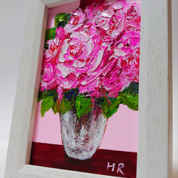 セール＊薔薇の油絵　額つき 1_649f538b0e5399dcbe5068e9ddc0