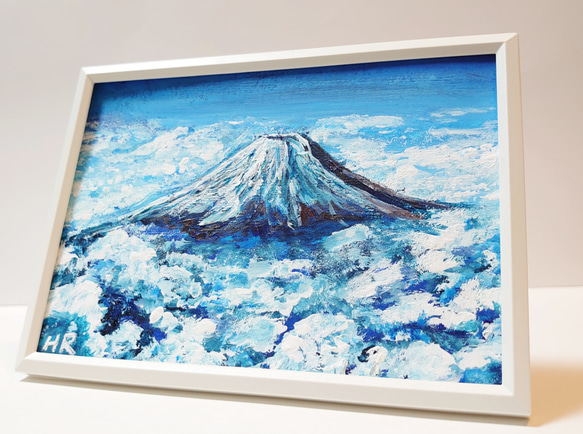 油絵 ミニ絵画額付き【富士山の雲海】 絵画 HR 通販 12930275