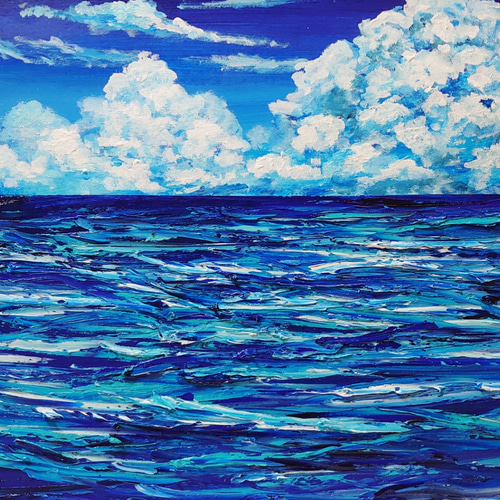 油絵 絵画【大海】【Ａ3】 油絵 絵画 【大海】【A3判】 絵画 HR 通販 12930370｜Creema