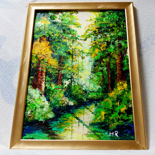 油絵 絵画 【新緑の湖】 油絵 絵画 【新緑の湖】 | HIROSHI1990